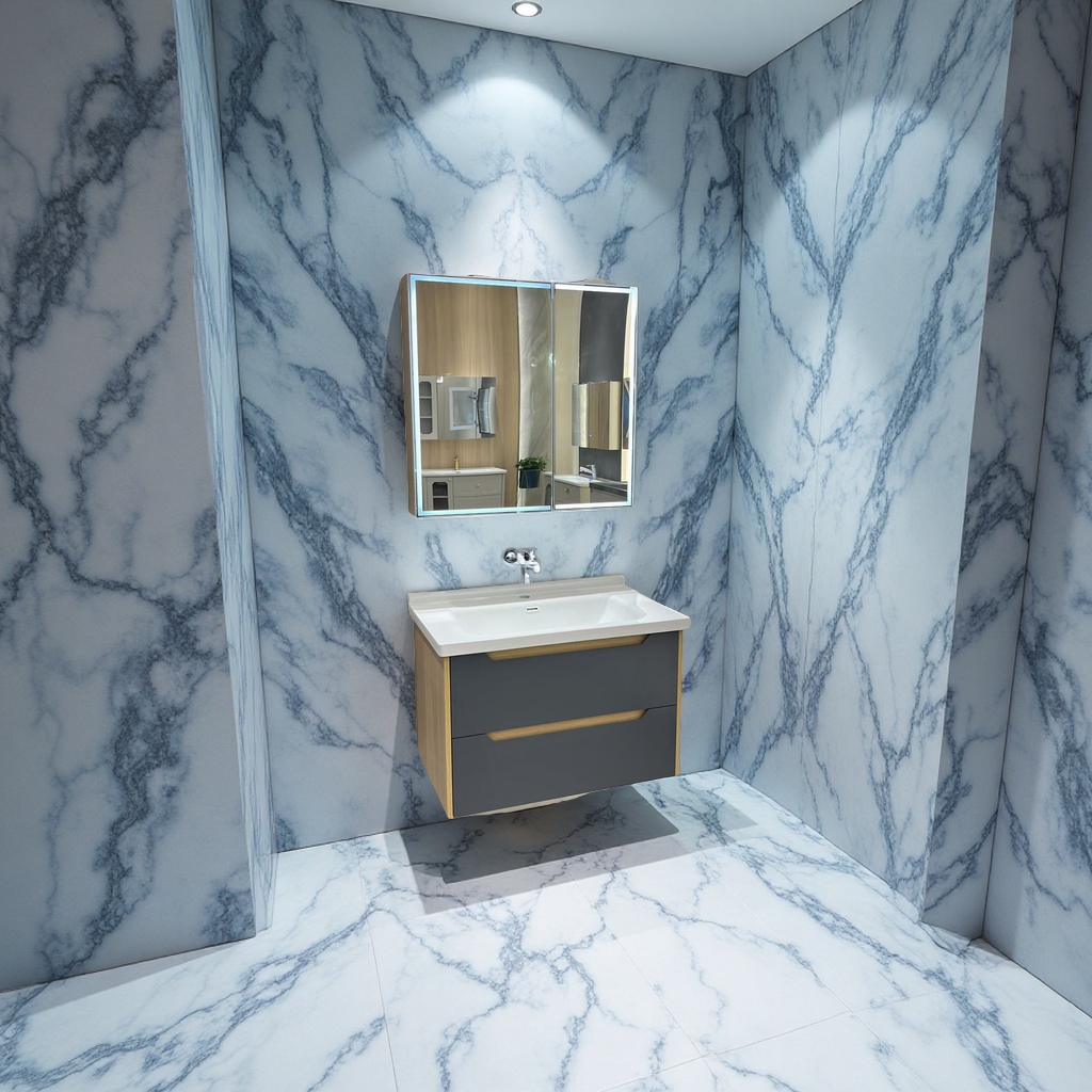 洗漱台浴室柜家具柜一体化卫浴柜盘石英石洗衣池多功能收纳简约现代