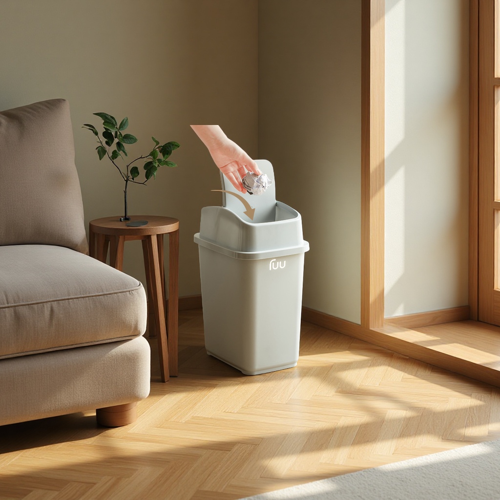 垃圾桶/垃圾桶收纳桶7.5升/奶油风脚踏式垃圾桶/衣柜香包袋/塑料卡通垃圾桶产品图