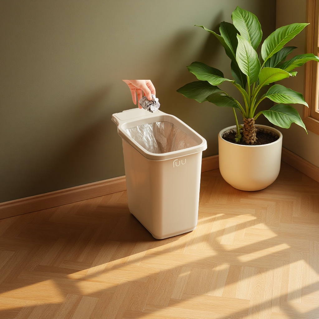 垃圾桶/垃圾桶收纳桶7.5升/奶油风脚踏式垃圾桶/衣柜香包袋/塑料卡通垃圾桶细节图