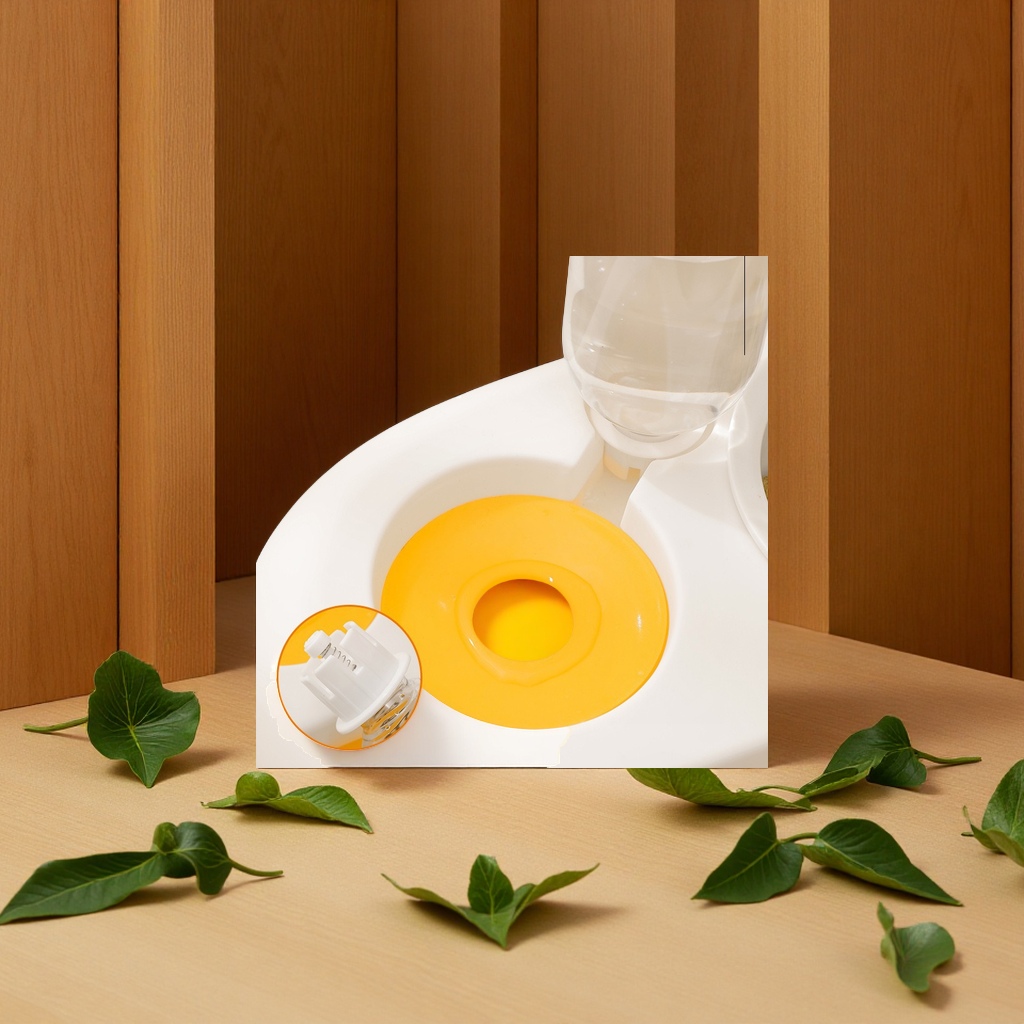 New Little Yellow Duck ceramic pet cat bowl anti-tipping automatic feeder, wholesale of cat food utensils, pet supplies Specification drawing