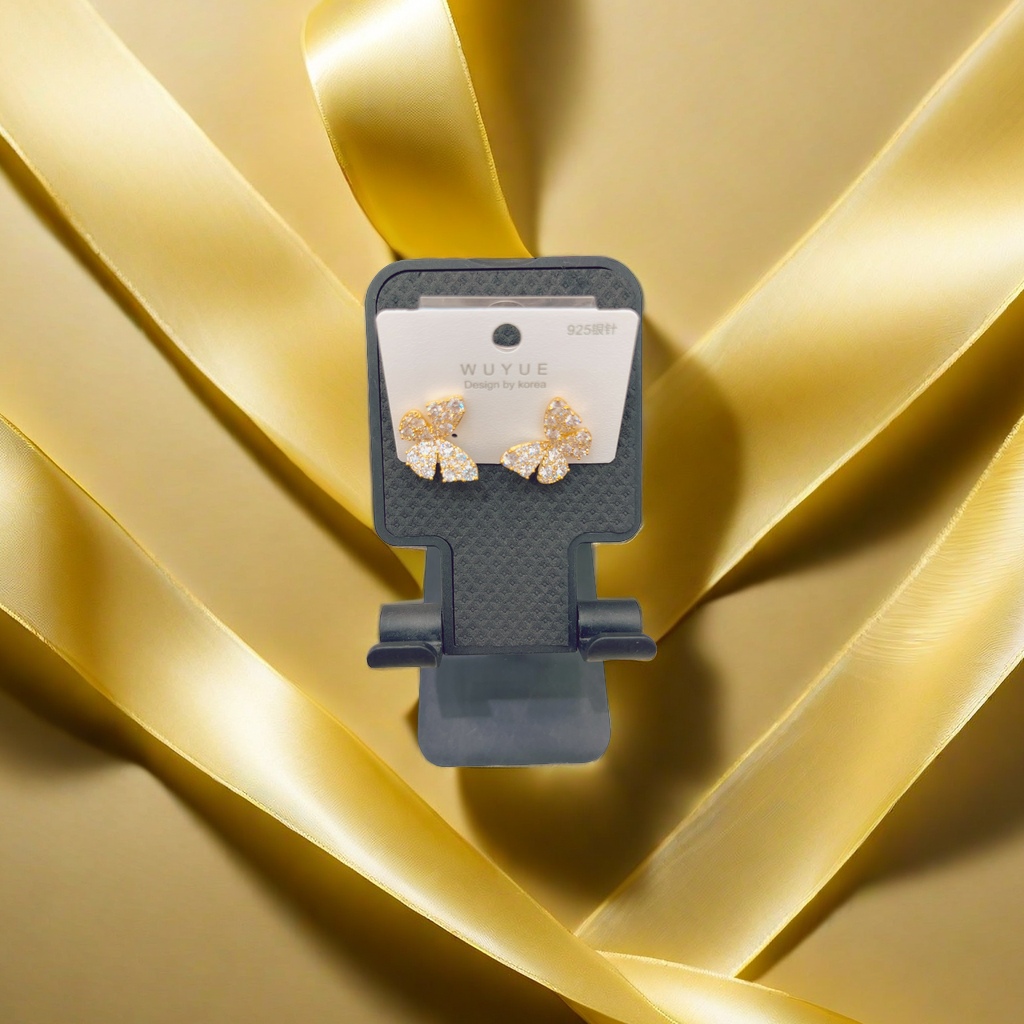 铜微镶蝴蝶耳环时尚简约耳饰优雅气质女款耳坠配饰礼物