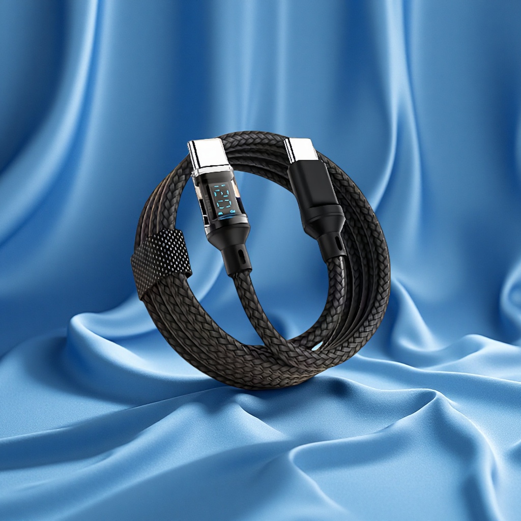The 120W smart digital display Type-C fast charging data cable is suitable for charging and transmission of iPhone 15, Huawei, Xiaomi and Honor phones, and is highly efficient and durable Specification image