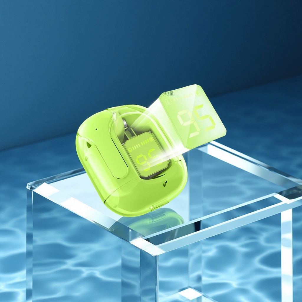 The HK3 digital display TWS wireless transparent in-ear stereo Bluetooth headphones feature an ultra-long battery life and support for fast charging. This is a new portable headset Specification image