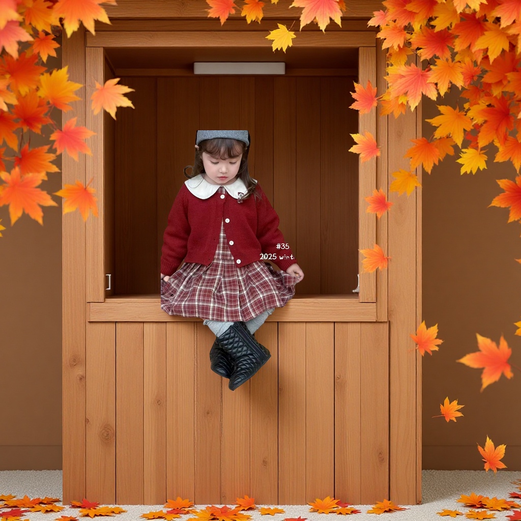 可爱小裙子三件套，深秋款细节图