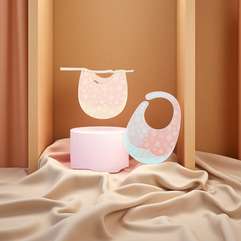 婴儿食品级硅胶围兜宝宝辅食饭兜口水兜儿童轻薄防水围嘴围巾多色款