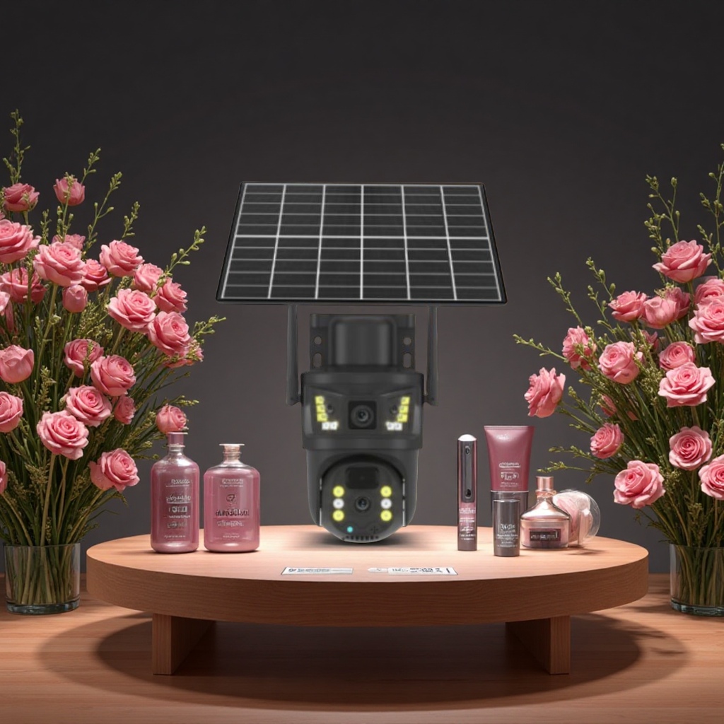 High-definition solar-powered dual-lens camera outdoor monitoring wireless waterproof night vision security equipment monitor outdoor solar monitoring solar panel camera monitor pic 2