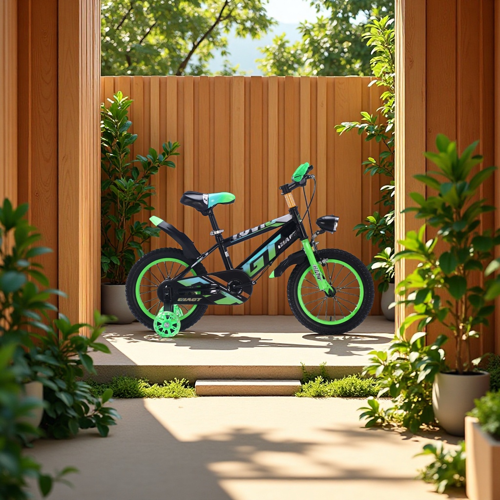 闪电中小大童自行车带前照明灯脚踏山地车12寸14寸16寸20寸轻便单车儿童骑行款