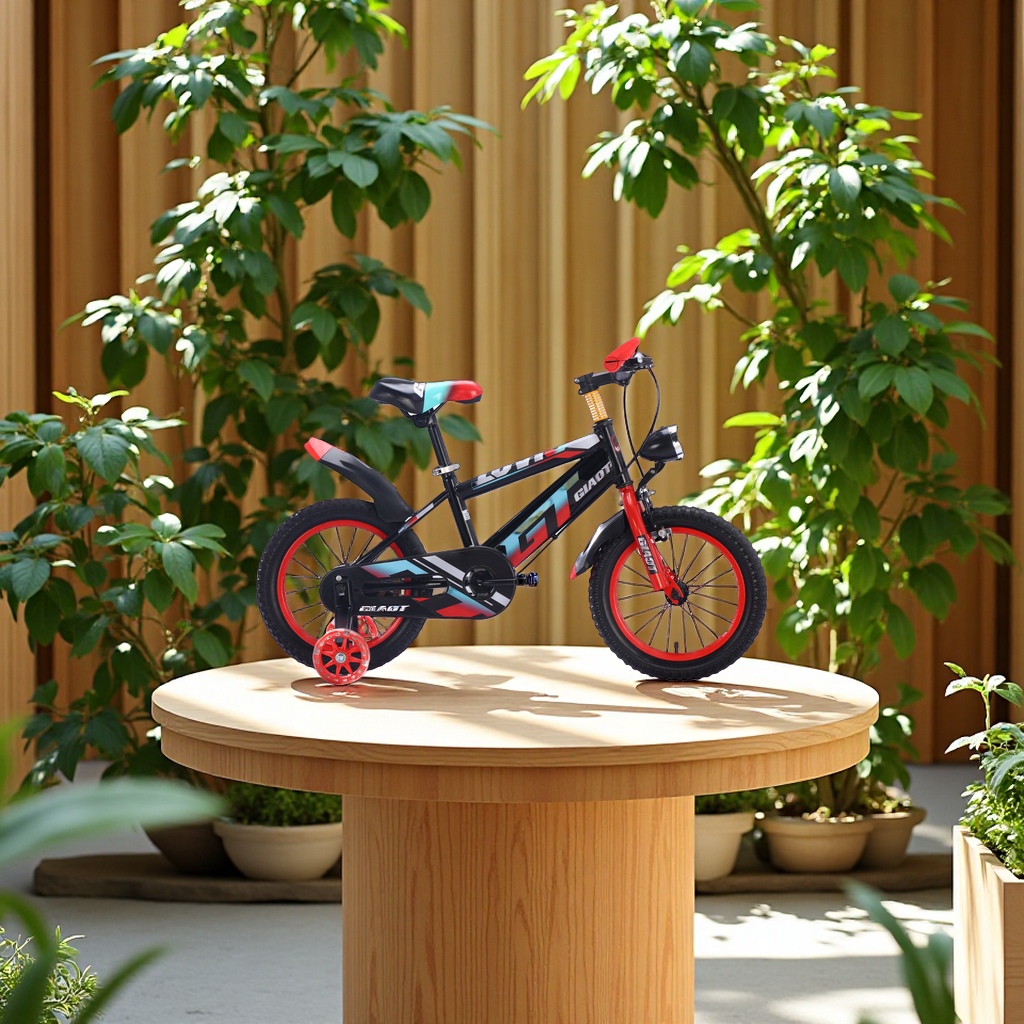 闪电中小大童自行车带前照明灯脚踏山地车12寸14寸16寸20寸轻便单车儿童骑行款白底实物图