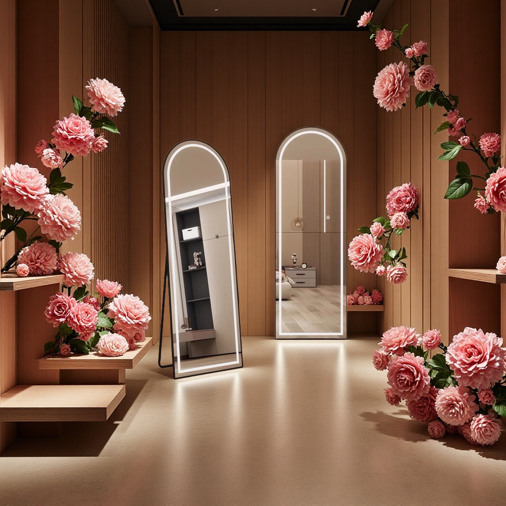 镜子梳妆镜化妆镜便携桌面镜子折叠镜高清大号化妆用品镜子装饰镜子简约风格