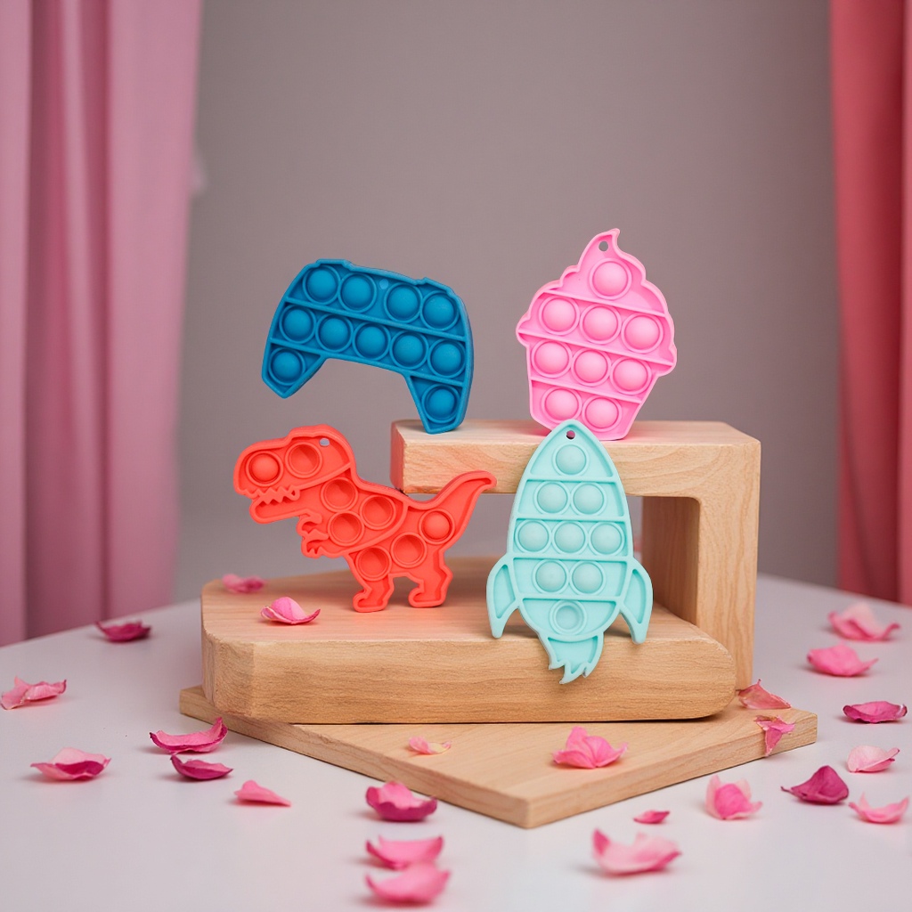 Cartoon rat-killing silicone press toys for children to relieve stress, dinosaur unicorn pendants, stress-relieving toys in stock Specification image