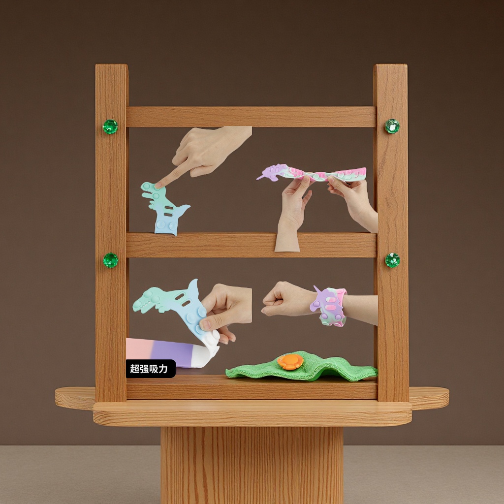 Dinosaur Magic Suction Cup stress-relieving toy Silicone Unicorn bracelet Cat paw suction Cup Sheet Science and Education wholesale stress-relieving products Specification image