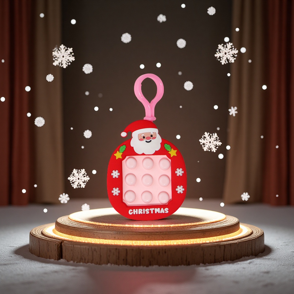 Christmas series maze game machine, Santa Claus keychain bag pendant, educational and stress-relieving toys, cross-border wholesale, stress-relieving toys Item Picture