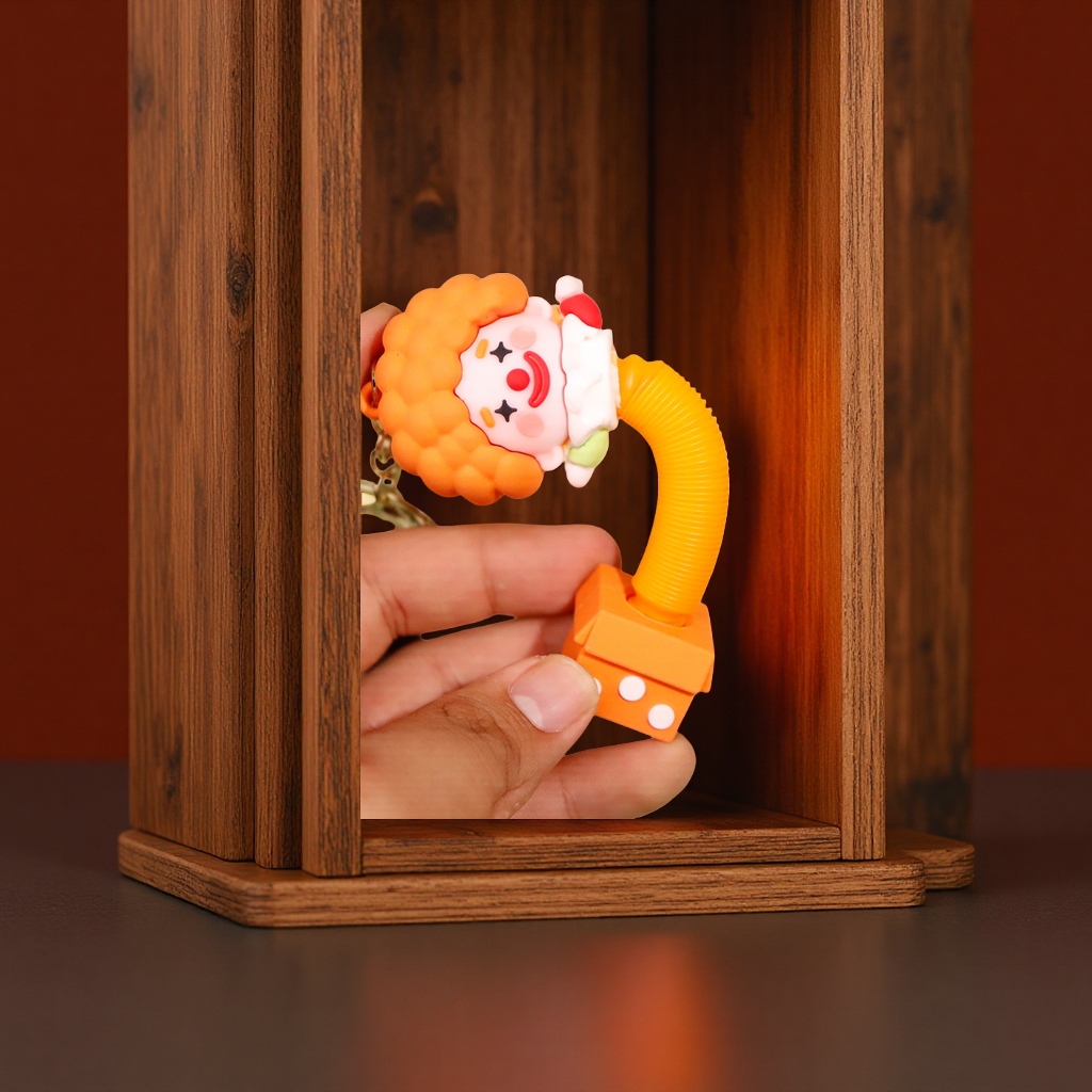 New Halloween telescopic pull tube creative pressure-relieving PVC soft rubber key pendant factory wholesale keychain accessories Specification image