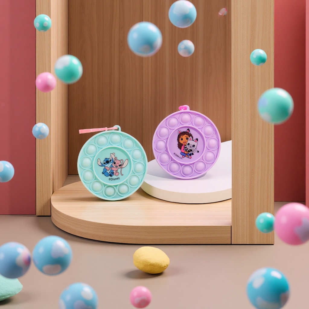 The new cartoon educational children's bubble press toy with customizable logo silicone round pressure-relieving science and education toy Application Scenario