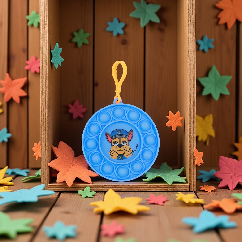 The new cartoon educational children's bubble press toy with customizable logo silicone round pressure-relieving science and education toy Item Picture