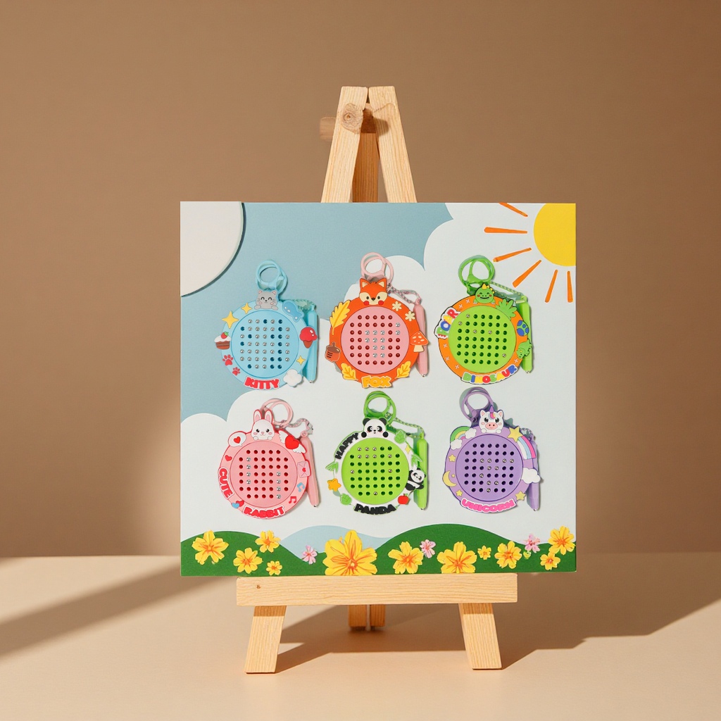 New cartoon magnetic steel ball drawing board, cute unicorn bag, pendant, keychain, educational and stress-relieving children's toy pen case