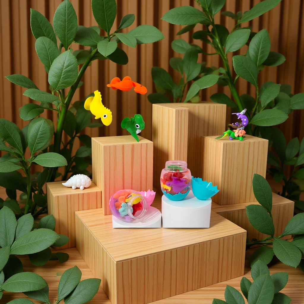 New dinosaur set simulation little dinosaur food-grade silicone teething stick pressure-relieving suction cup toy pressure-relieving toy Application Scenario