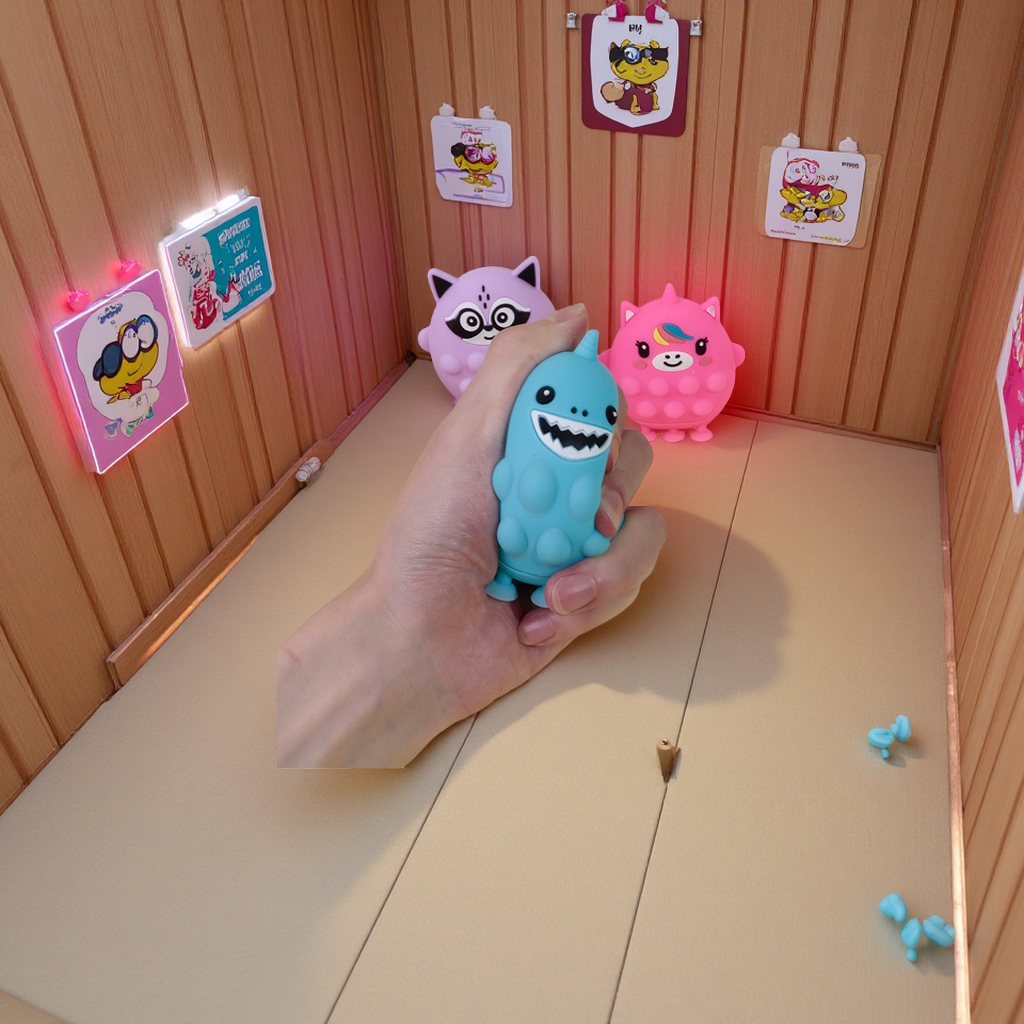 New 3D cartoon silicone suction cup stress-relieving ball, children's stress-relieving toy bubble Fun toy, Rat Killer Pioneer Application Scenario