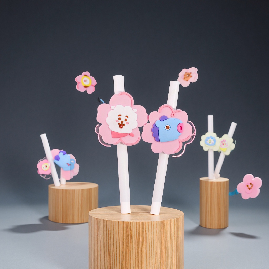 Customized PVC soft rubber straw caps 8mm reusable decorative accessories wholesale straw patch factory supply Specification image