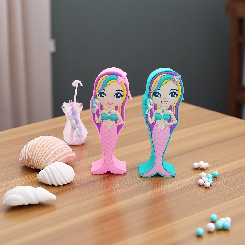 Creative silicone mermaid pen case, three-dimensional large-capacity children's stationery box, cute gift, student supplies
