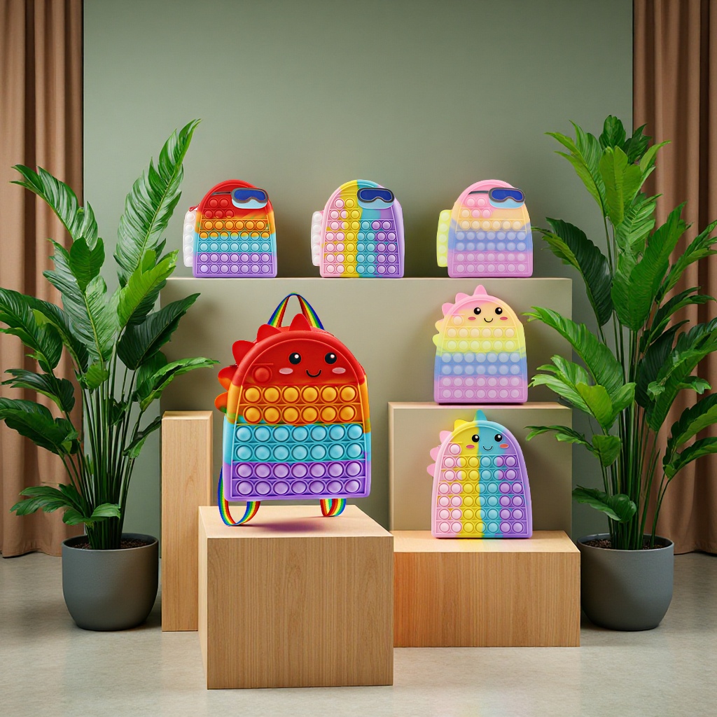 New dinosaur backpack, silicone backpack, Werewolf Killer, large capacity in stock, stress-relieving, Press and Play educational toys from Rat Killer Pioneer