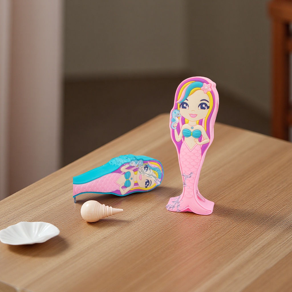 Creative silicone mermaid pen case, three-dimensional large-capacity children's stationery box, cute gift, student supplies details Picture