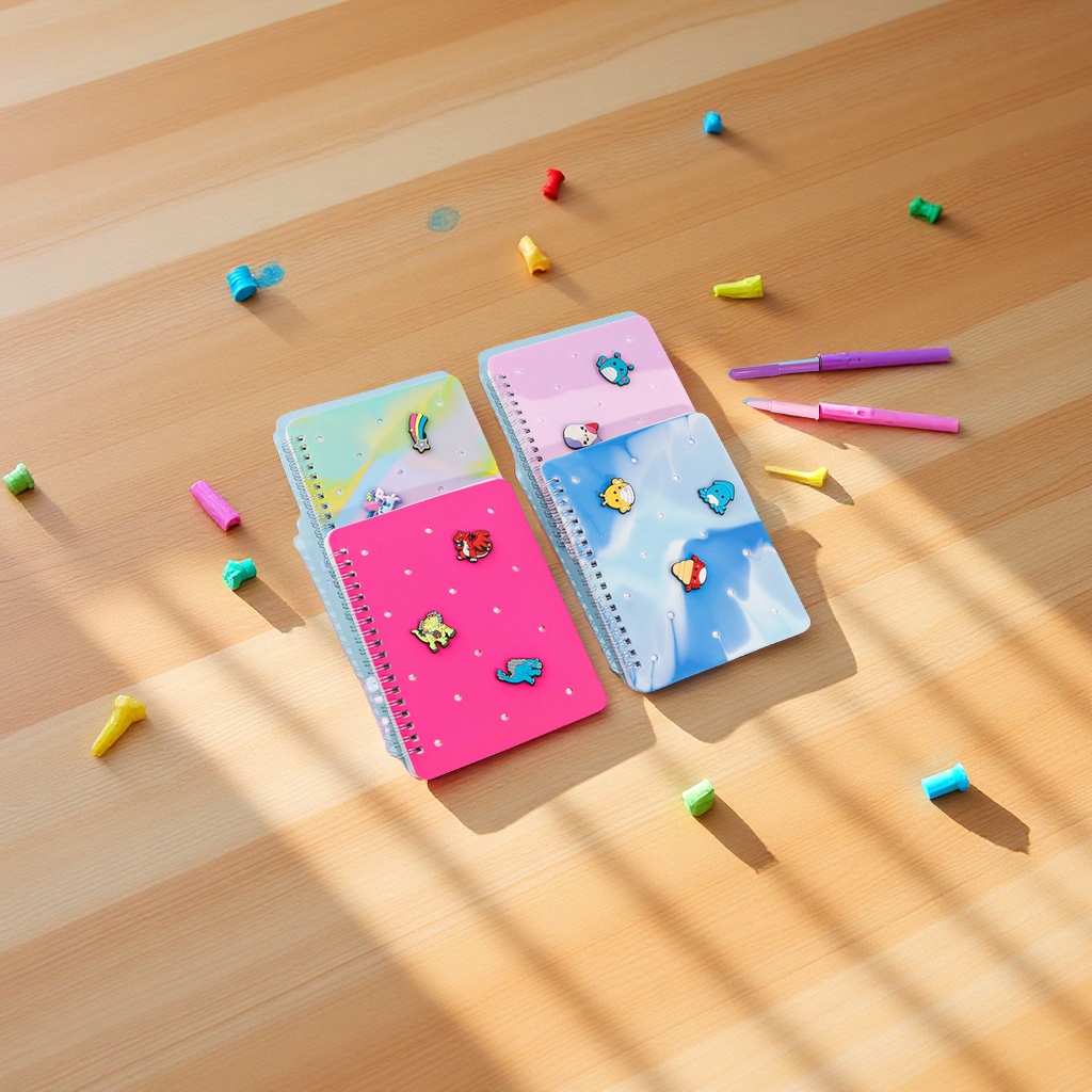 Creative DIY silicone cover coil notebook, cute stationery for primary school students, loose-leaf notebook for Teachers' Day, high appearance level notebook loose-leaf core details Picture
