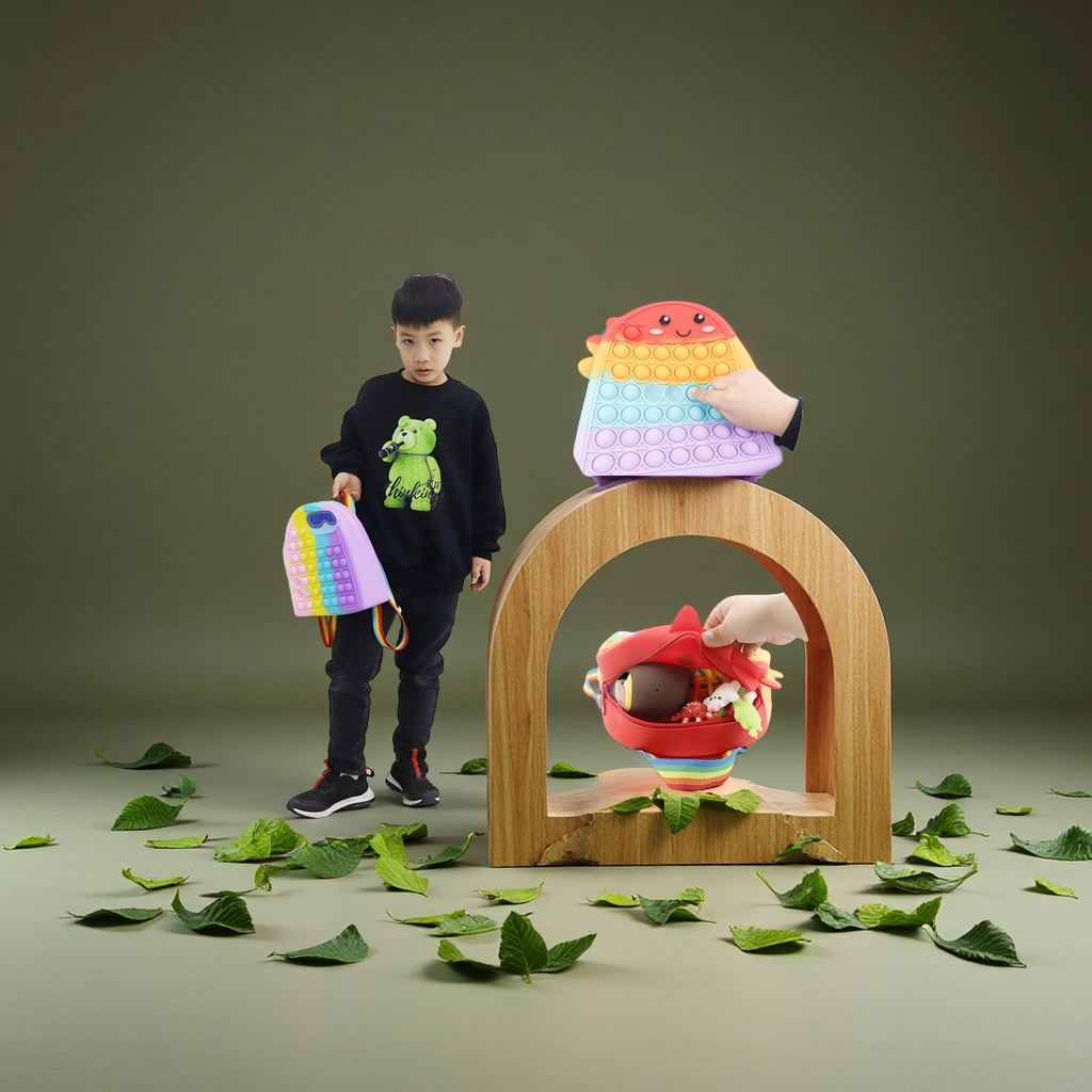 New dinosaur backpack, silicone backpack, Werewolf Killer, large capacity in stock, stress-relieving, Press and Play educational toys from Rat Killer Pioneer details Picture