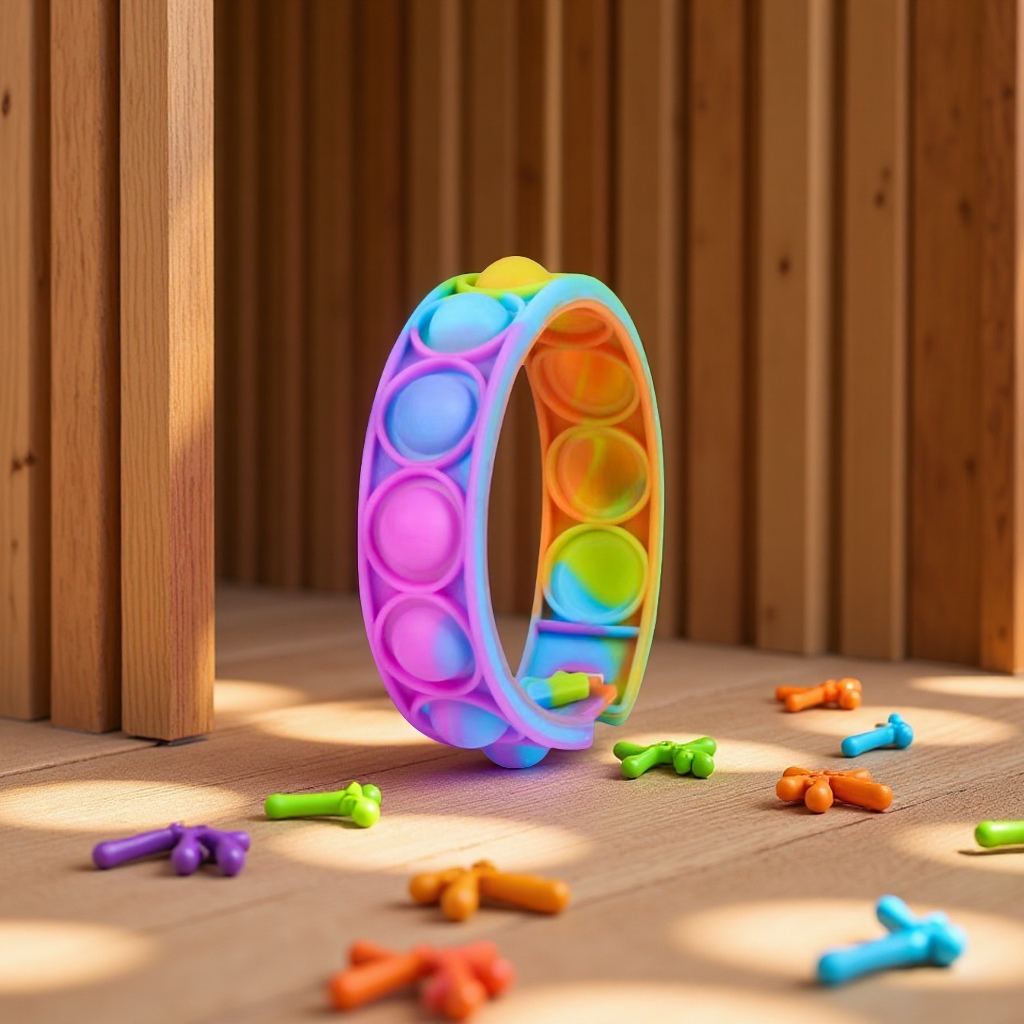 New Pioneer Bubble Bracelet, an educational and stress-relieving silicone toy, a finger fun science and education bracelet, a children's stress-relieving toy Specification image