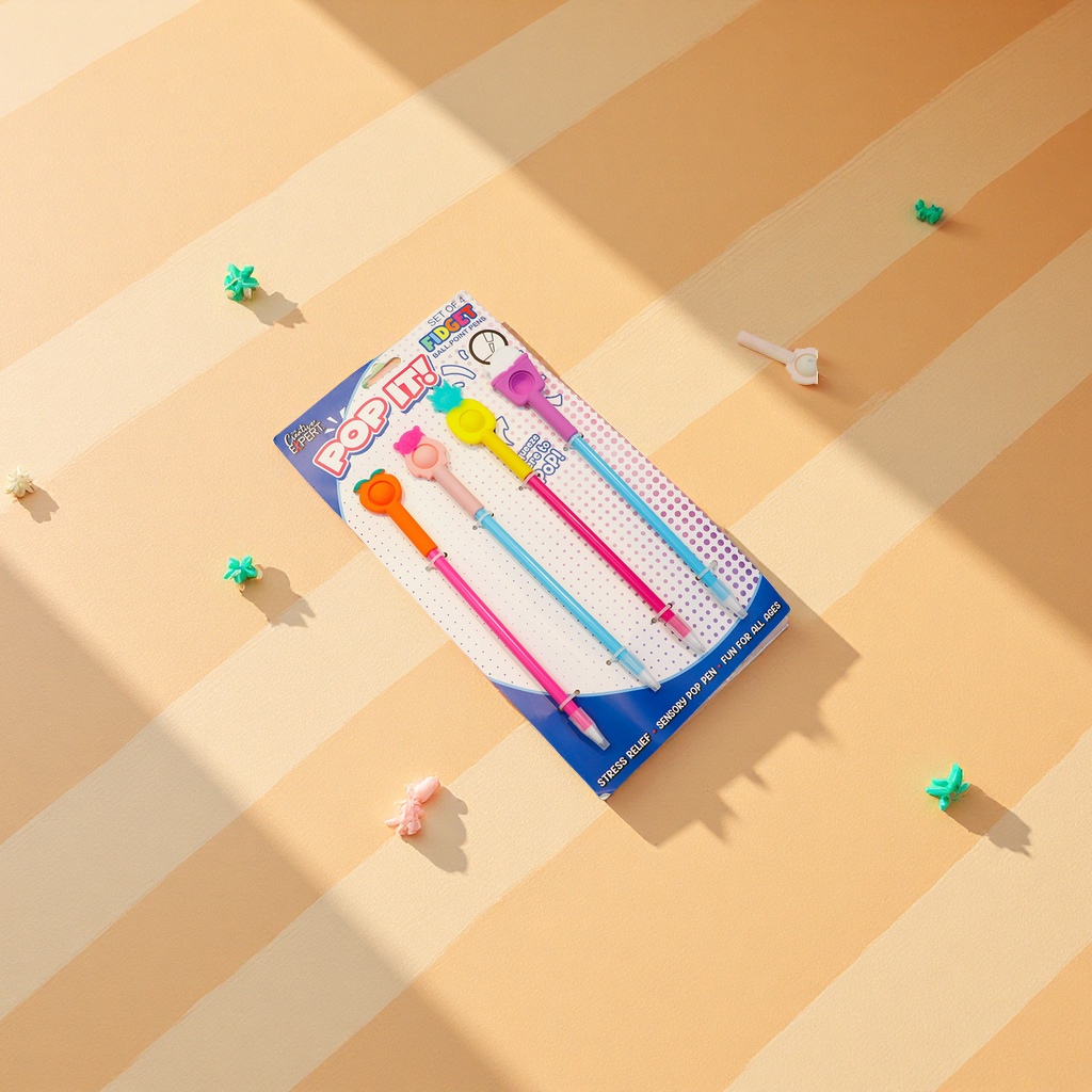 Fruit-themed silicone bubble pens, children's stress-relieving pens, 0.5mm black gel pens, wholesale and in stock, event gifts Specification image