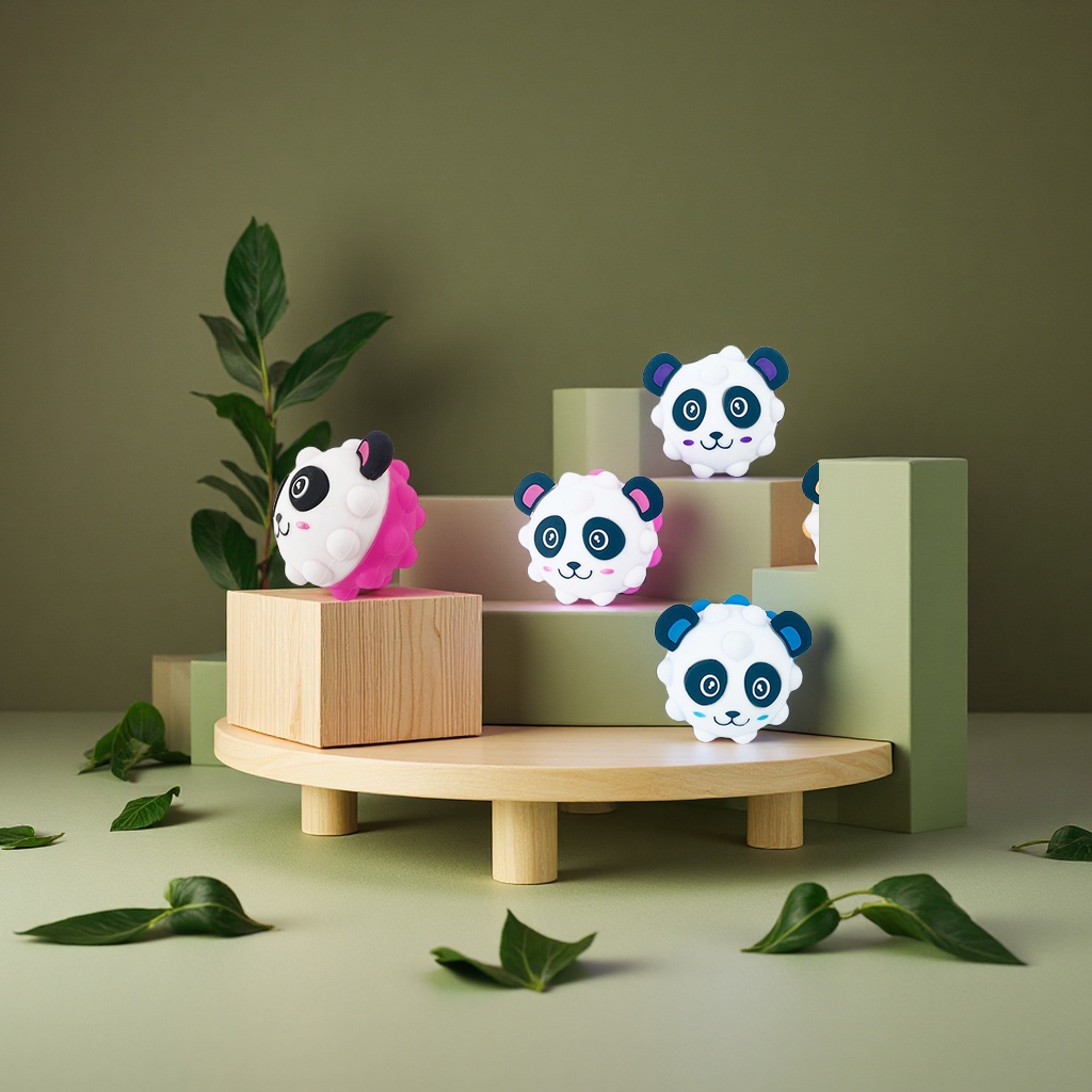 New 3D venting and stress-relieving silicone bubble balls, panda mouse-killing balls, children's educational toys, custom molded science and education toys Specification image