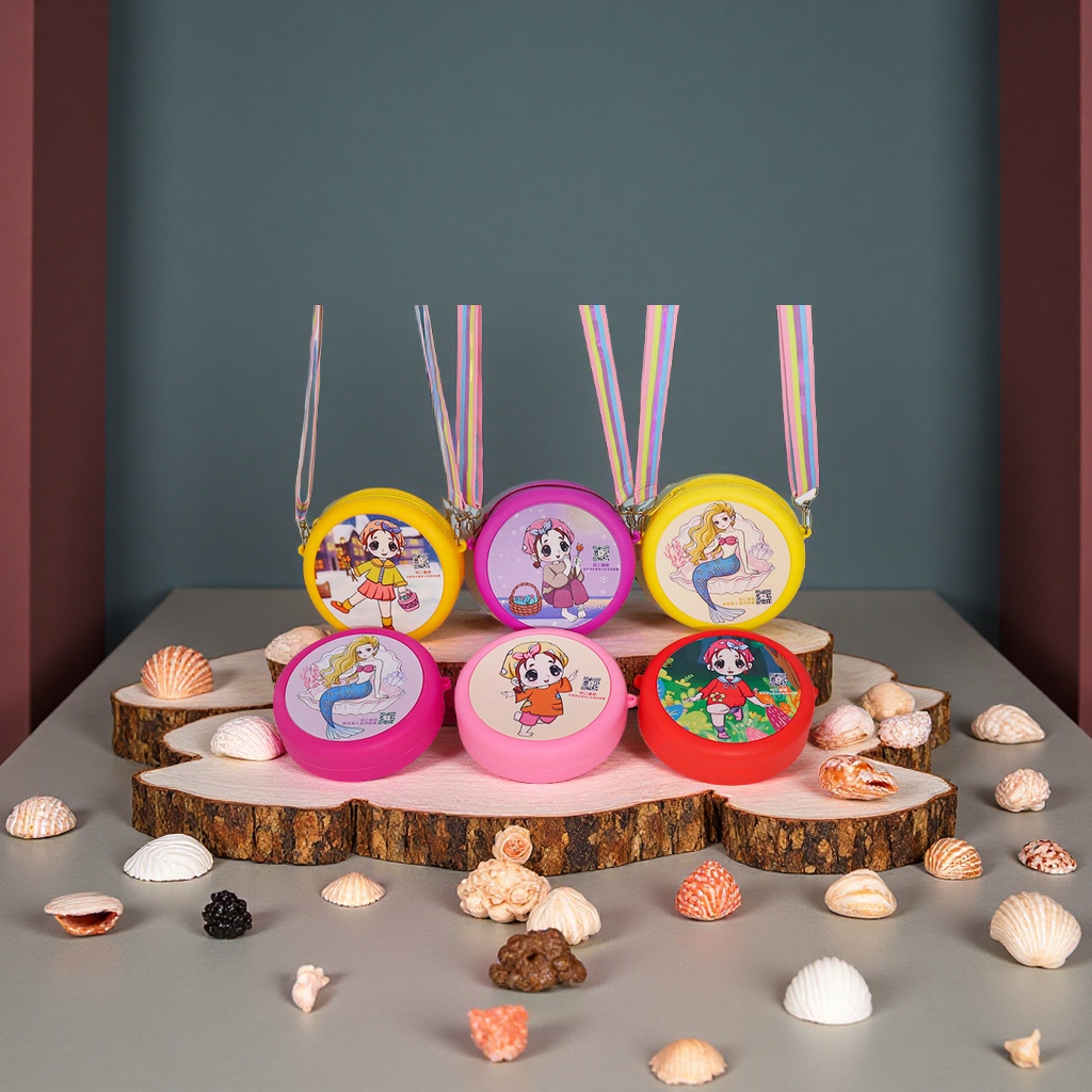 Wholesale of Andersen Fairy Tale Series silicone children's bags, Mermaid crossbody storage toy bags Specification image