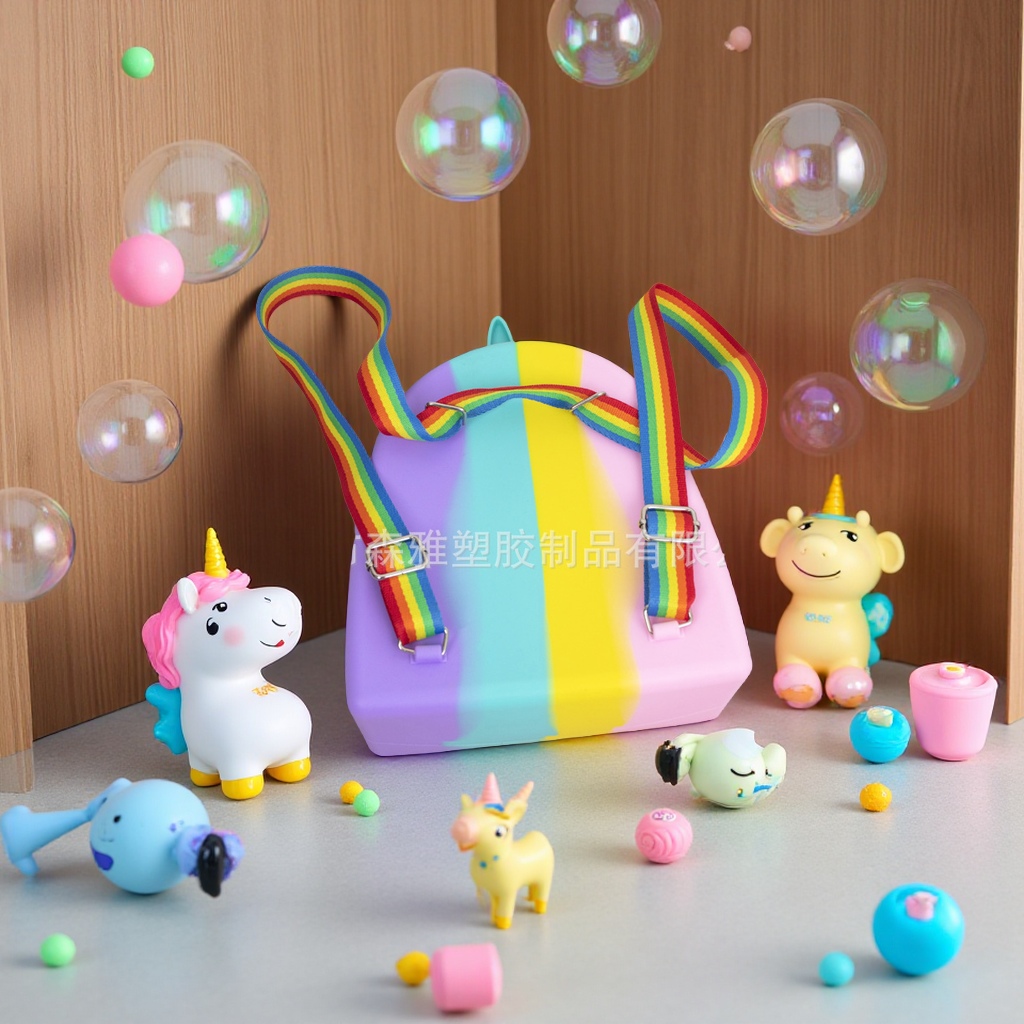 Rat Extermination Pioneer Multi-functional Unicorn Backpack, Silicone schoolbag, pressure-relieving bubble storage, Press and Play educational toys Specification image