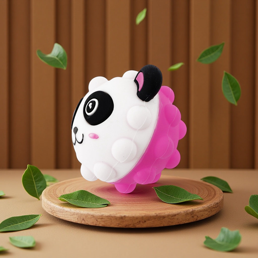 New 3D venting and stress-relieving silicone bubble balls, panda mouse-killing balls, children's educational toys, custom molded science and education toys Item Picture