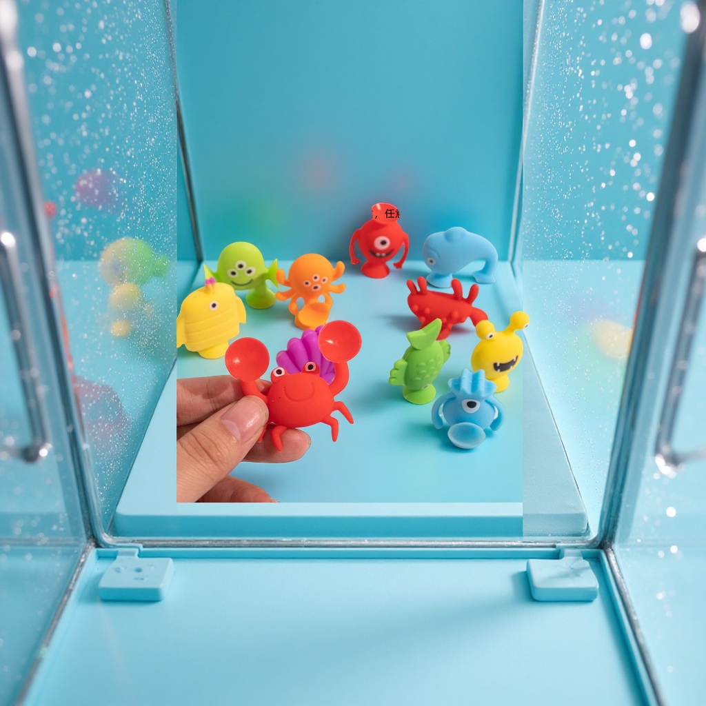 New Ocean series stress-relieving suction cup toys, creative children's stress-relieving toys for baby baths, fun to suck