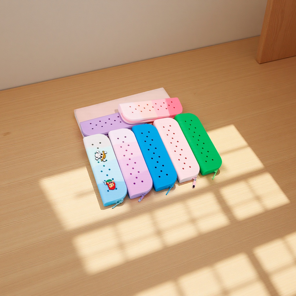 新款洞洞笔袋创意硅胶便携大容量文具收纳DIY可爱铅笔盒批发详情图3