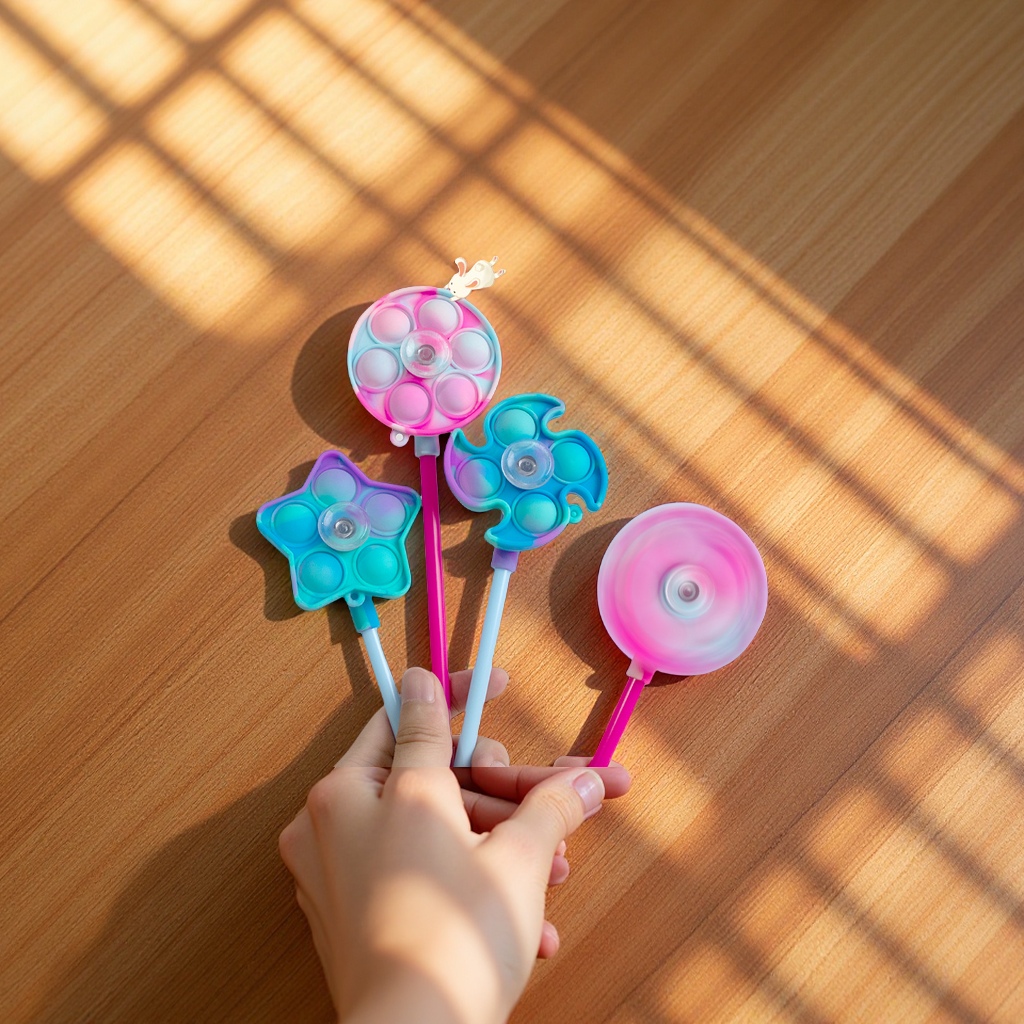 Rat extermination and stress relief silicone gyroscopic pen, children's fingertip rotating signature pen, gift wholesale gel pen details Picture