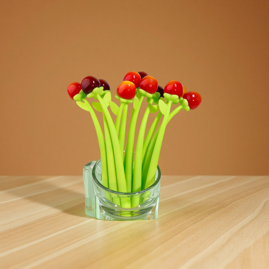 创意车厘子硅胶甩甩笔儿童签字笔手写文字笔批发樱桃造型文具用品