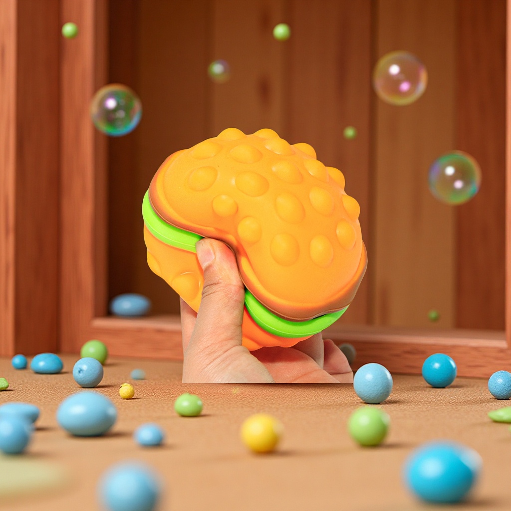 Rat Killer Pioneer Silicone Ball Children's 3D Stress-relieving Press Bubble Hamburger Pinching Fun Toys Wholesale Stress-relieving toys Application Scenario