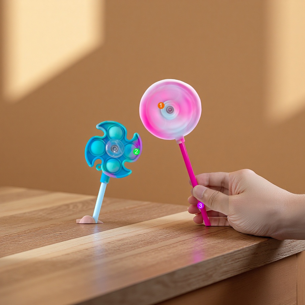 Rat extermination and stress relief silicone gyroscopic pen, children's fingertip rotating signature pen, gift wholesale gel pen Specification image