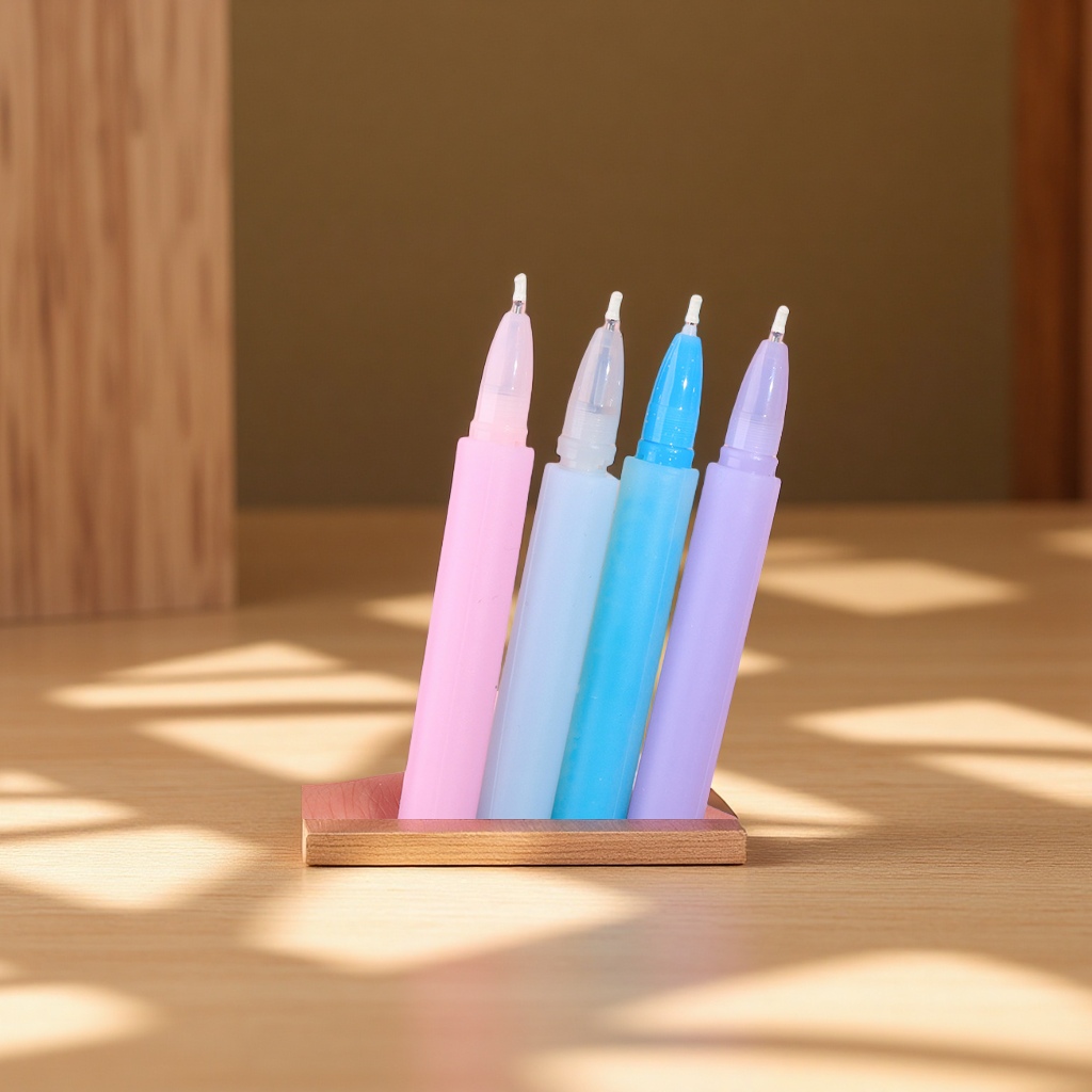 Wholesale of creative silicone butterfly-shaped color-changing pens, children's signature pens, and black pen refills for writing supplies Specification image