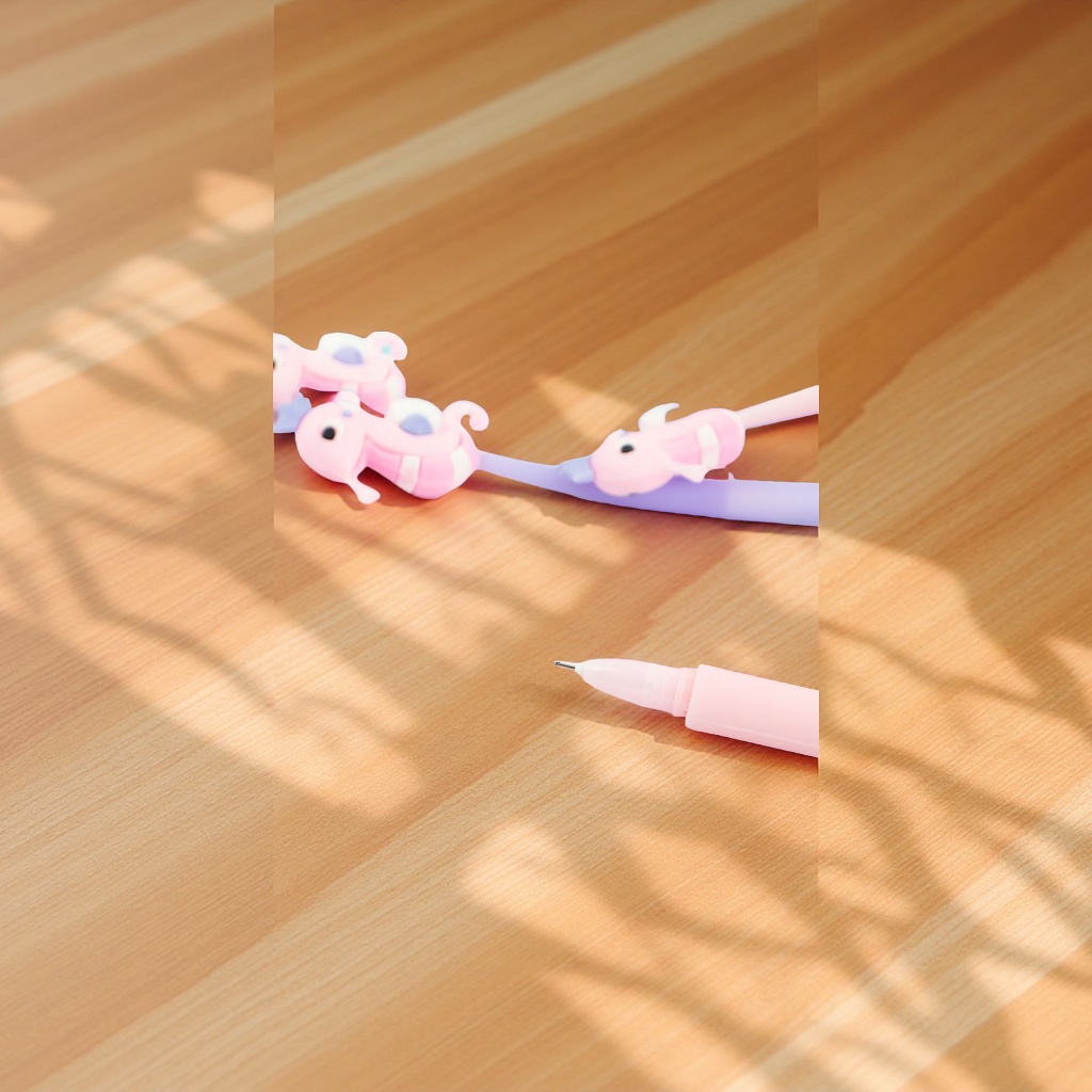 Haima Cartoon Gel Pen Student 0.38mm soft silicone swing pen Cute stress-relieving swing pen in stock wholesale Specification image