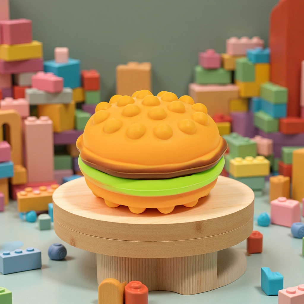 Rat Killer Pioneer Silicone Ball Children's 3D Stress-relieving Press Bubble Hamburger Pinching Fun Toys Wholesale Stress-relieving toys Item Picture