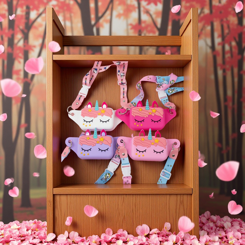 独角兽硅胶包包马头斜挎腰包户外运动大容量收纳零钱包批发斜挎包拎包多功能休闲包