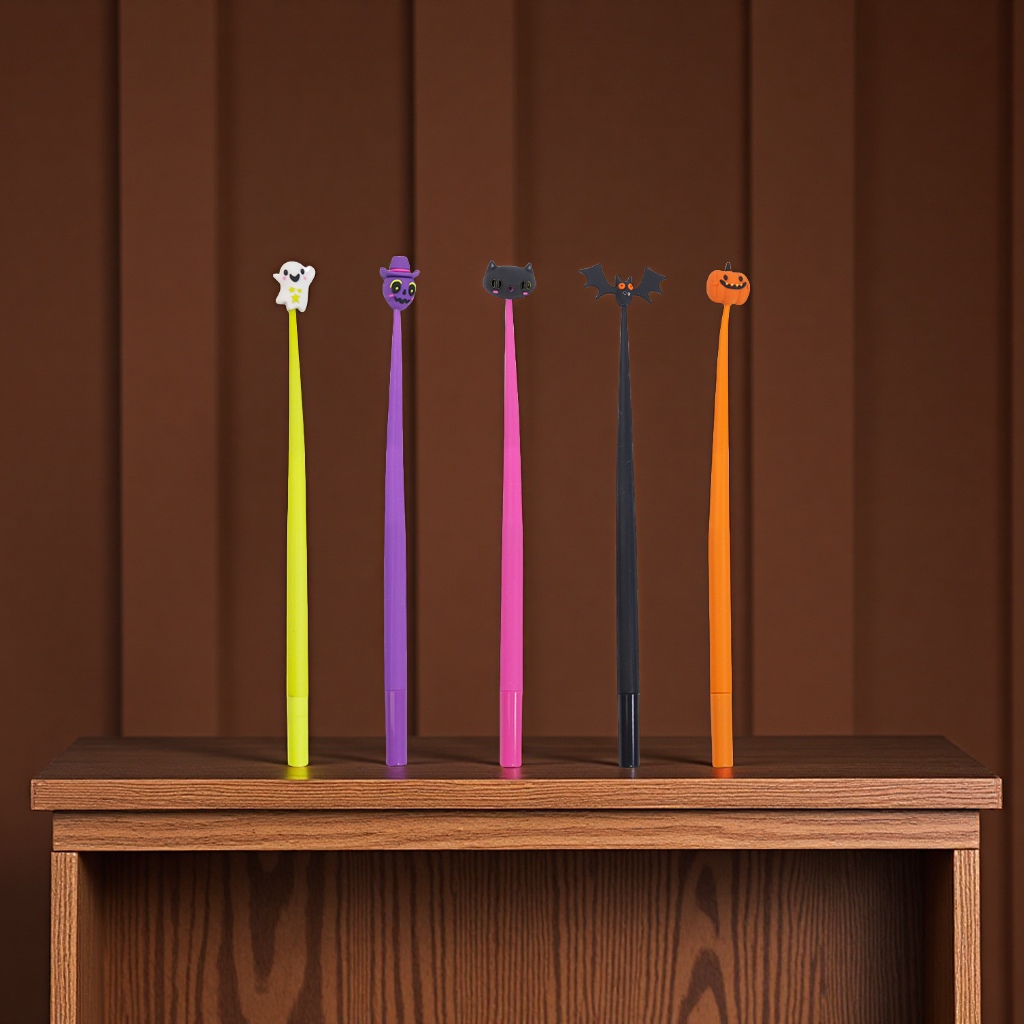 Holiday Series Swinging pens, Halloween children's signature pens, cute Q-style bat-shaped writing pens, stationery gifts wholesale Item Picture