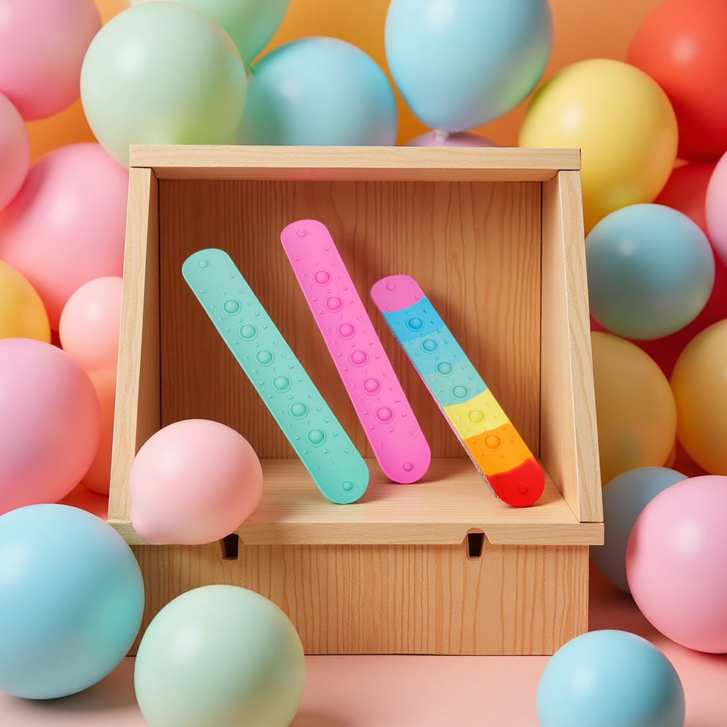 新款硅胶啪啪圈加宽22厘米儿童解压泡泡手饰跨境批发减压玩具