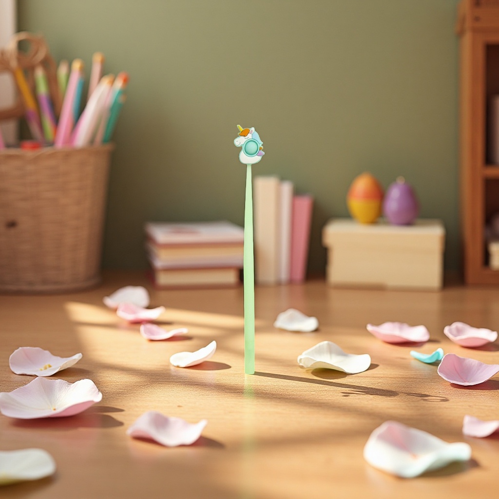 Creative bubble pen PVC soft rubber press and relieve pressure Unicorn shake student signature gel pen wholesale multi-color pen types Item Picture