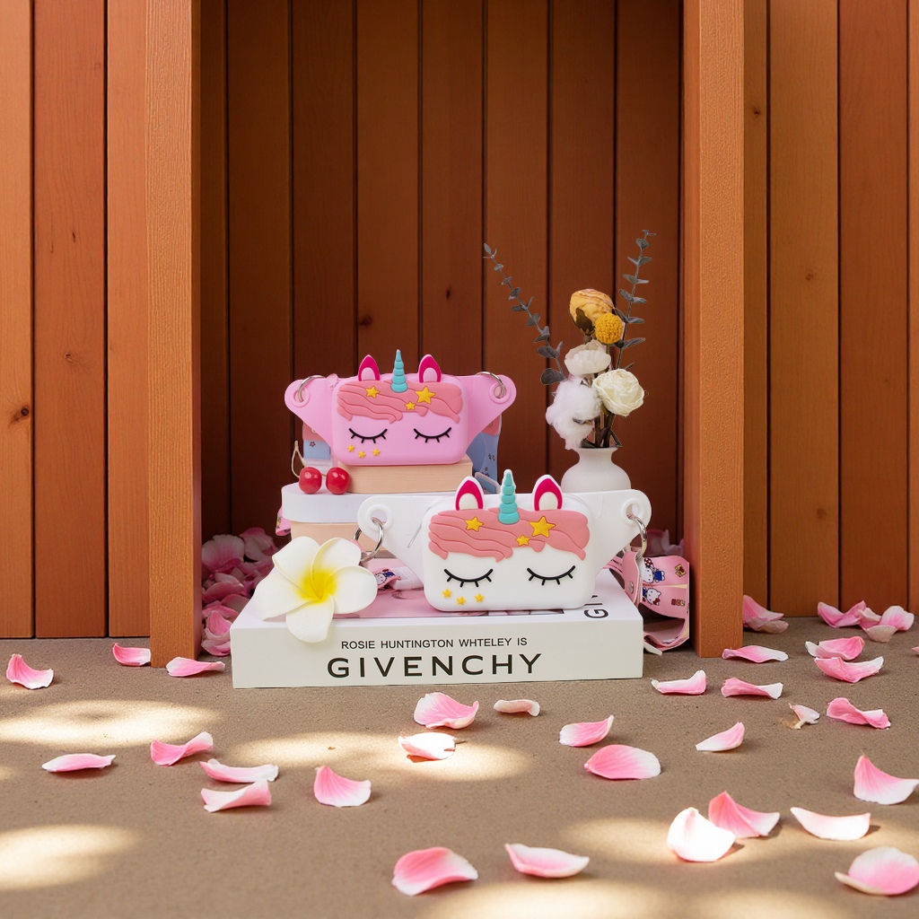 Unicorn silicone bag, horse-head crossbody waist bag, outdoor sports, large capacity storage, coin purifier, wholesale crossbody bag, handbag, multi-functional casual bag details Picture