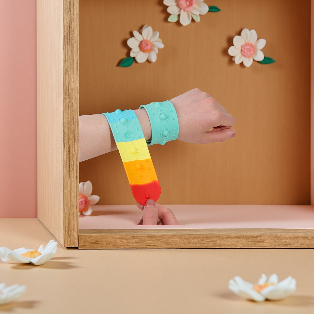 New silicone pop rings, 22 cm wider, children's stress-relieving bubble bracelets, cross-border wholesale stress-relieving toys details Picture