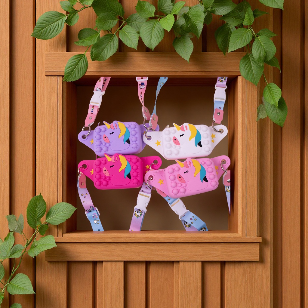 Unicorn silicone bag, horse-head crossbody waist bag, outdoor sports, large capacity storage, coin purifier, wholesale crossbody bag, handbag, multi-functional casual bag Specification image